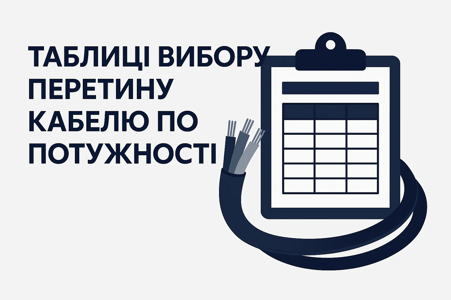 Таблиці вибору перетину кабелю по потужності